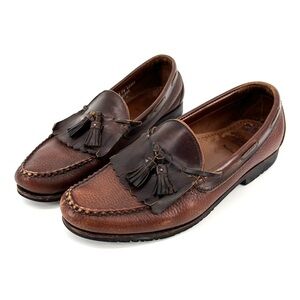 Allen Edmonds Nashua Men's 11 D Brown Leather Slip On Tassel Loafer Dress Shoes